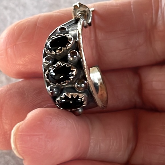 Onyx & Sterling Earrings - Picture 3 of 7